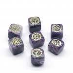 Amethyst Cube Engraved Reiki Meditation Wicca Power Balancing Set 